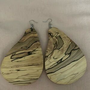 Artisan made wooden earrings